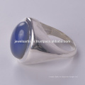 Joyería del anillo de la plata esterlina de la piedra preciosa 925 del ónix azul